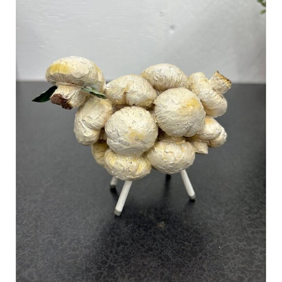 Vintage Mushroom Sheep Art Animal Figurine | Mushroom Vegetable Lamb - Picture 2 of 10